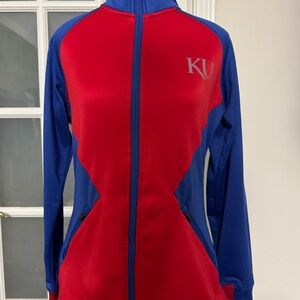 University of Kansas Champion Women's Red and Blue Jacket